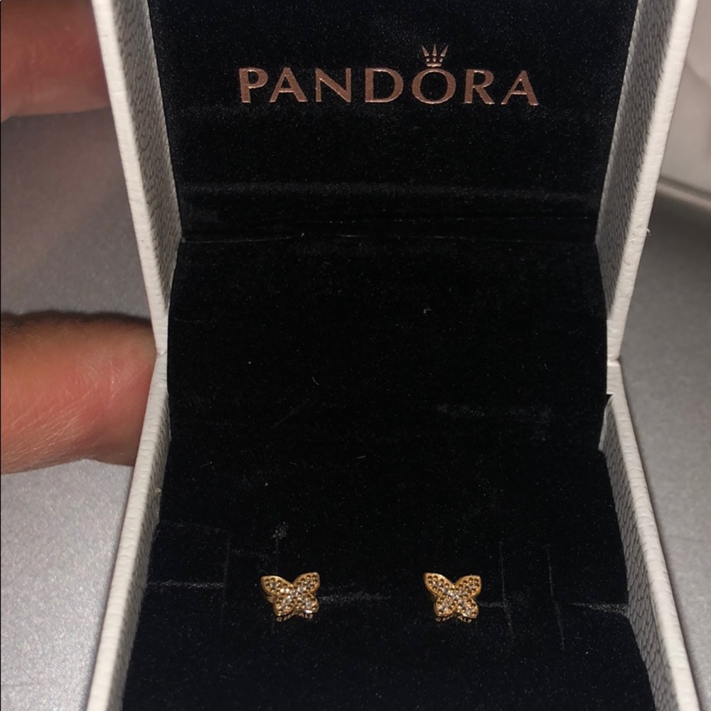 Pandora Gold Butterfly Earrings